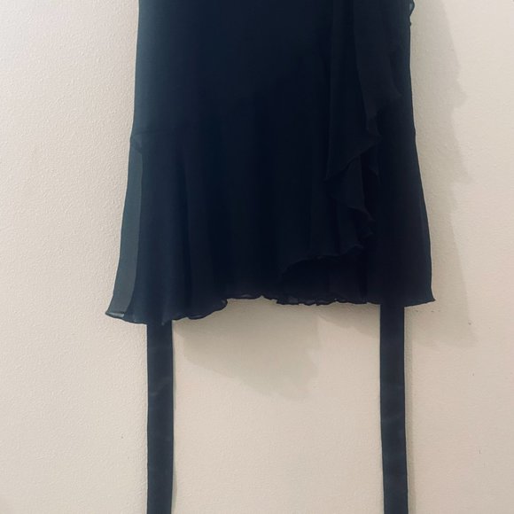 Hobbs of London Dress Black Silk Wrap Chiffon Size 10 - Picture 4 of 10